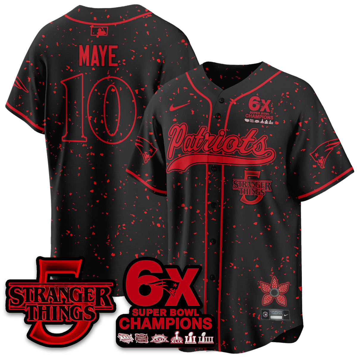 NE Stranger Things Vapor Limited Baseball Jersey - All Stitched