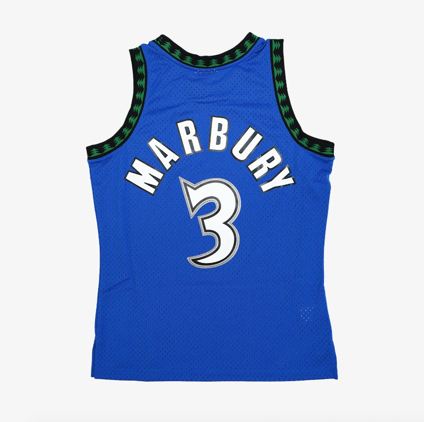 Men's Minnesota Timberwolves Stephon Marbury Mitchell & Ness Blue Hardwood Classics Swingman Jersey