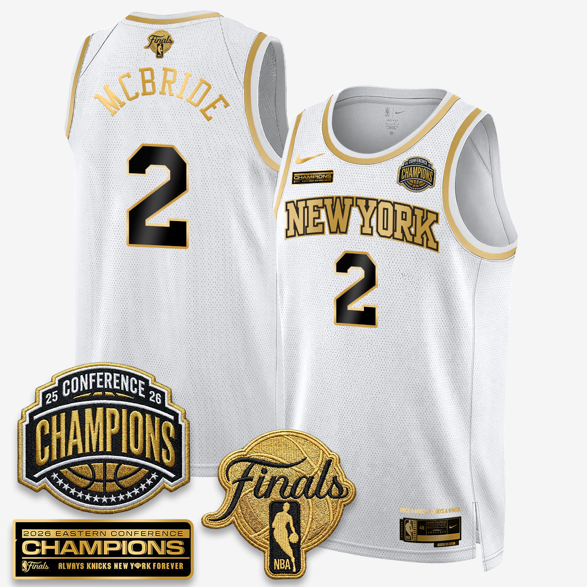 NYK 2026 NBA Eastern Conference Champions Black Gold Edition Jersey - Stitched (Tiktok)