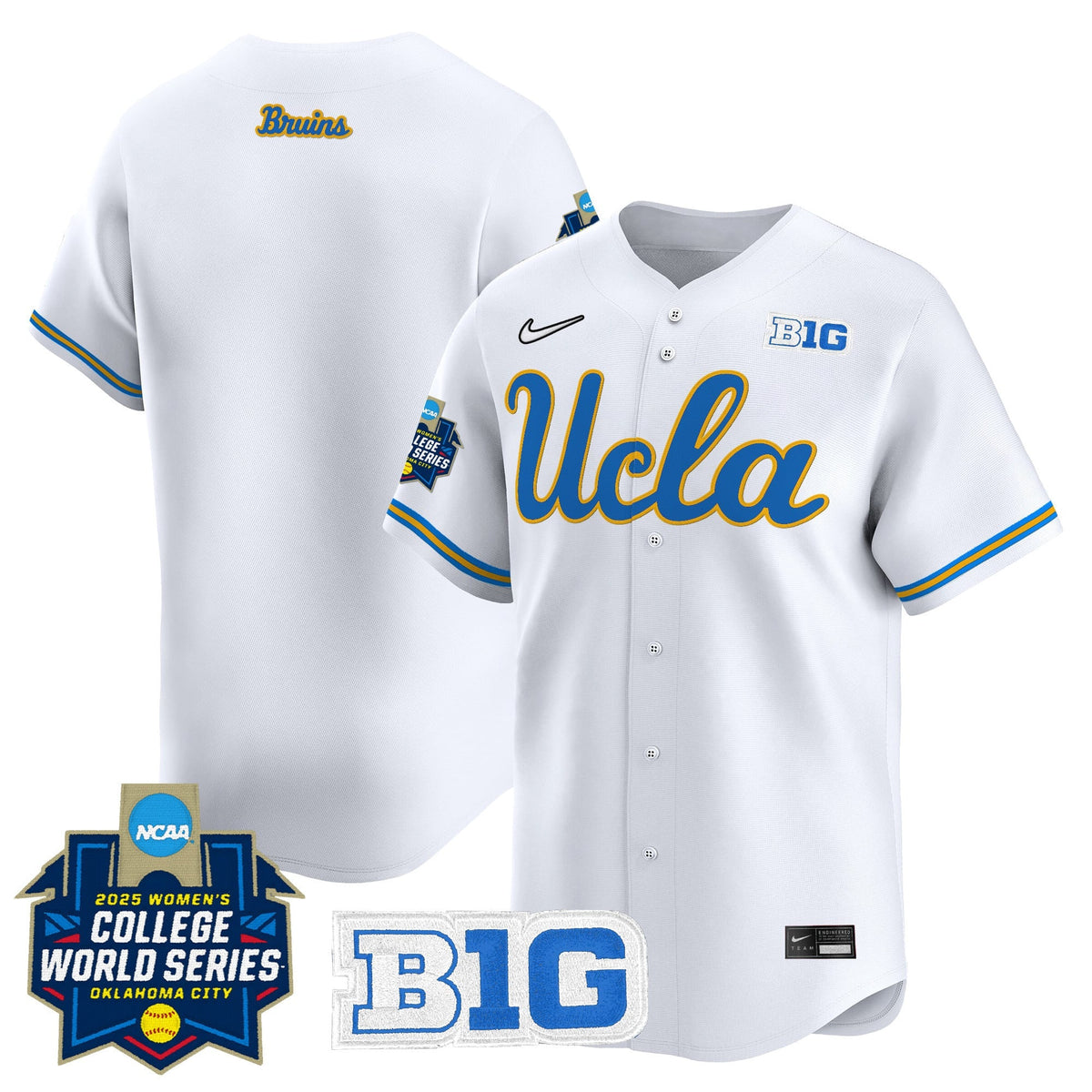 Men's size - UCLA Bruins Softball 2025 World Series (WCWS) Vapor Premier Limited Jersey - All Stitched