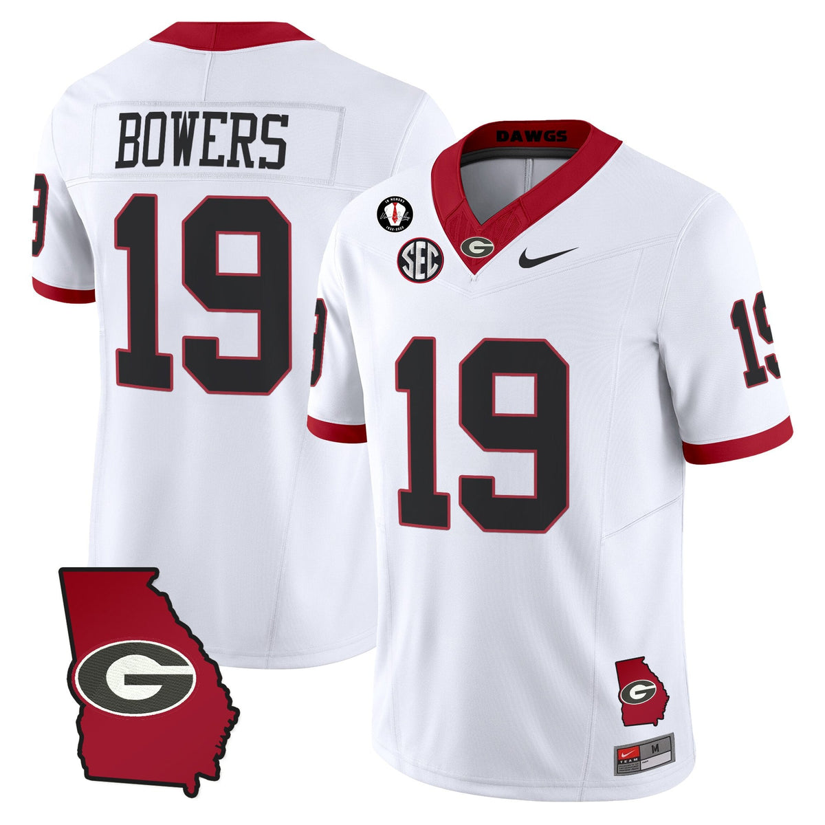 Women's Georgia Bulldogs 2025 Georgia Map & Vince Dooley Patch Vapor Limited Jersey - All Stitched