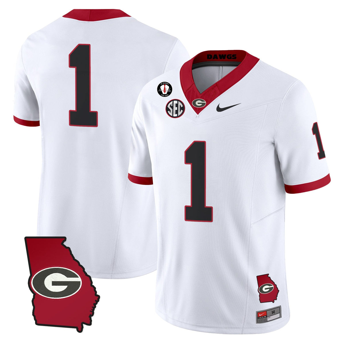 Women's Georgia Bulldogs 2025 Georgia Map & Vince Dooley Patch Vapor Limited Jersey - All Stitched
