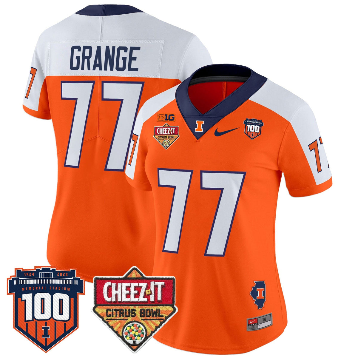 Women's Illinois Fighting Illini 2025 Cheez-It Citrus Bowl Patch Vapor Limited Jersey - All Stitched