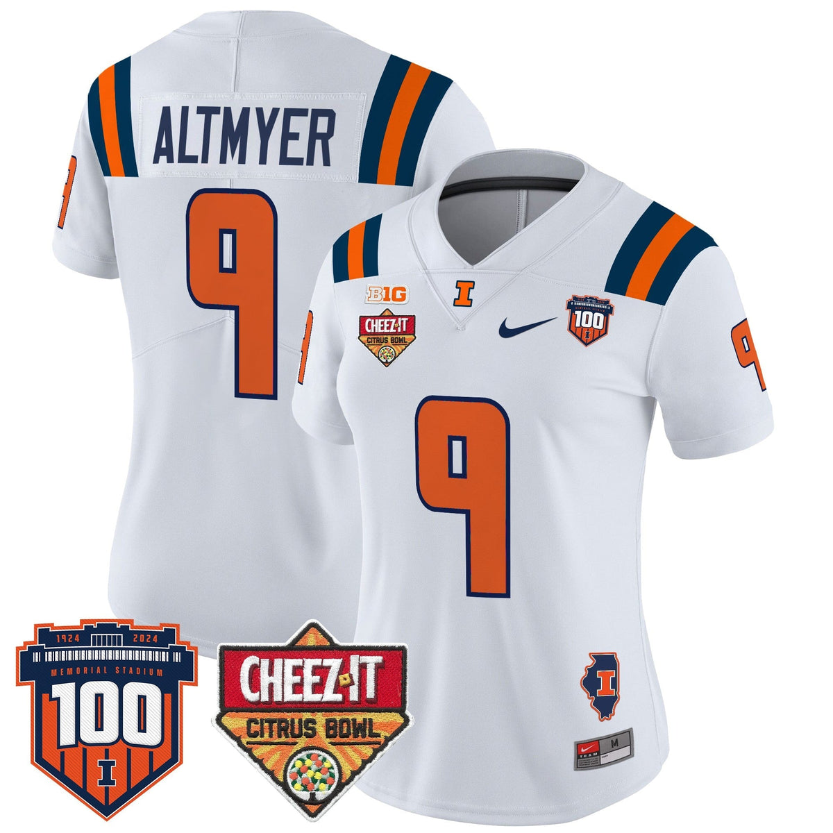 Women's Illinois Fighting Illini 2025 Cheez-It Citrus Bowl Patch Vapor Limited Jersey - All Stitched