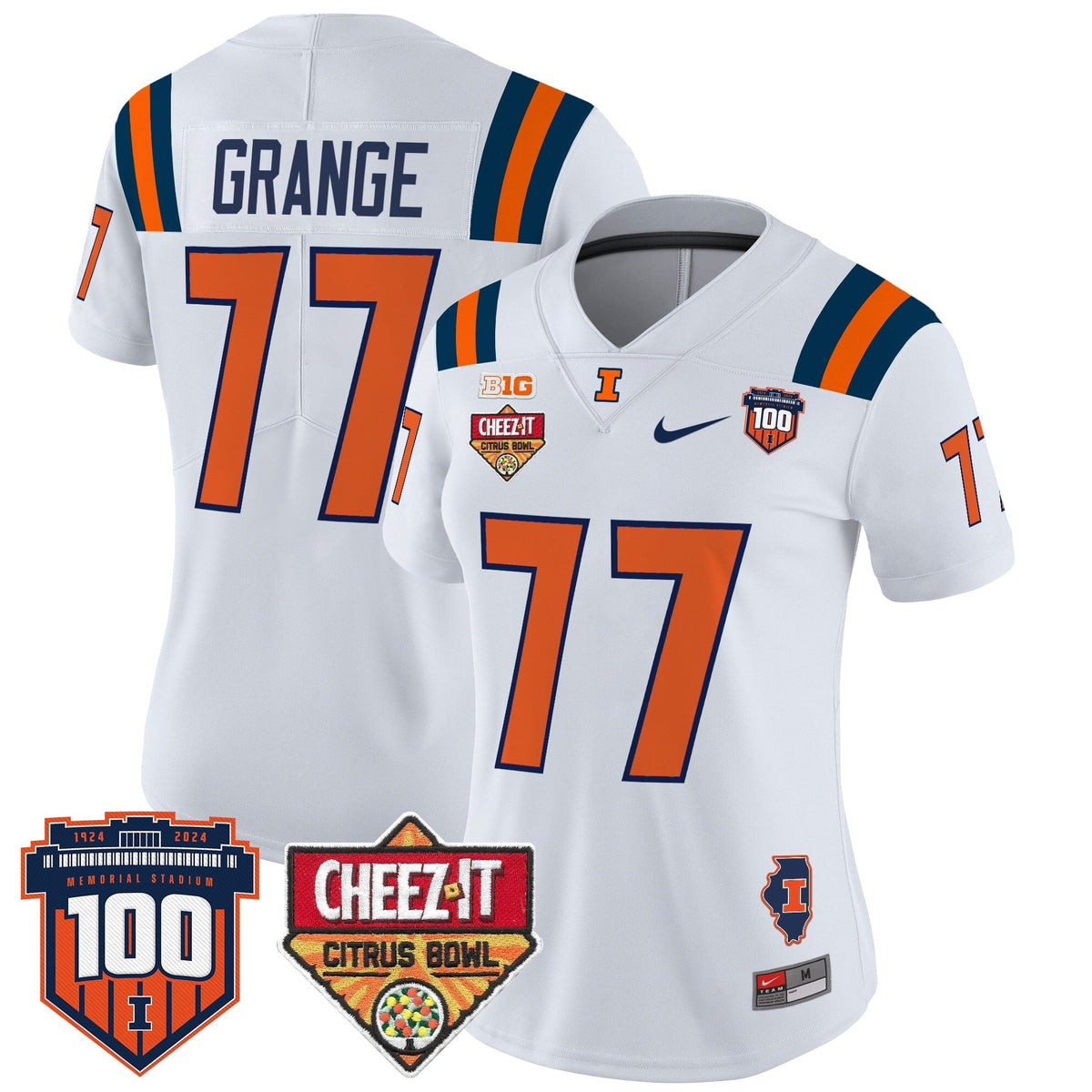 Women's Illinois Fighting Illini 2025 Cheez-It Citrus Bowl Patch Vapor Limited Jersey - All Stitched