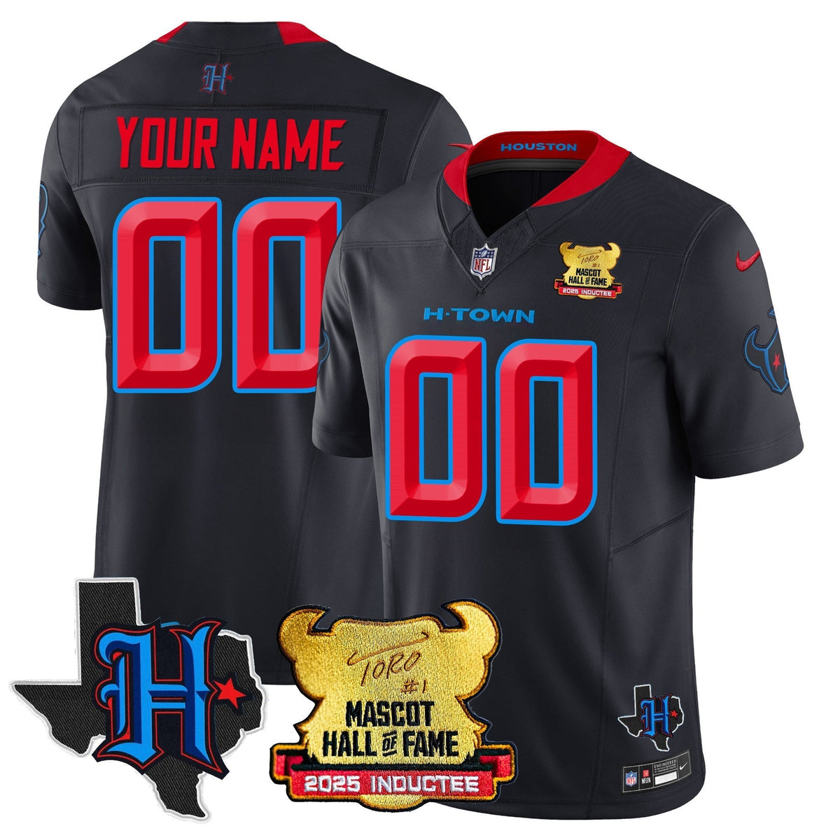 Houston Texans 2025 Mascot Hall Of Fame Custom Jersey - All Stitched