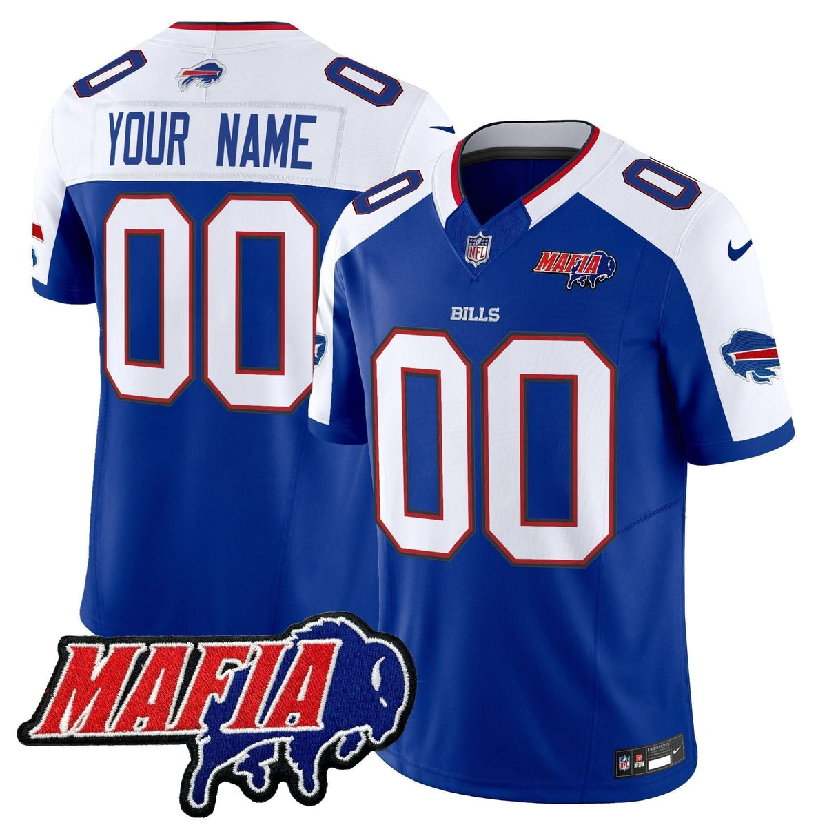 Buffalo Bills 2024 Bills Mafia Patch Vapor Limited Custom Jersey - All Stitched