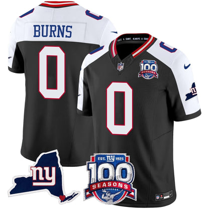 NYG 100th Season & State Patch Vapor Limited Jersey