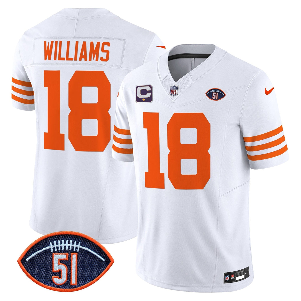 CHI Dick Butkus Patch Throwback Vapor Limited Jersey