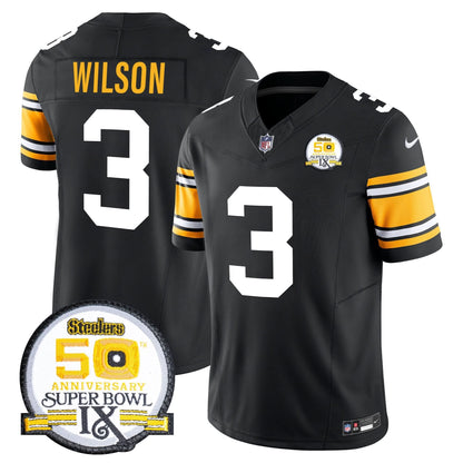 PIT 50th Anniversary Of Super Bowl IX Patch Vapor Limited Jersey