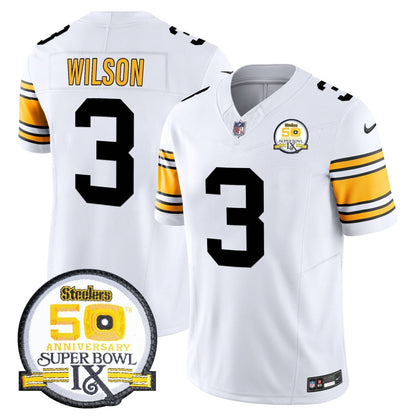 PIT 50th Anniversary Of Super Bowl IX Patch Vapor Limited Jersey
