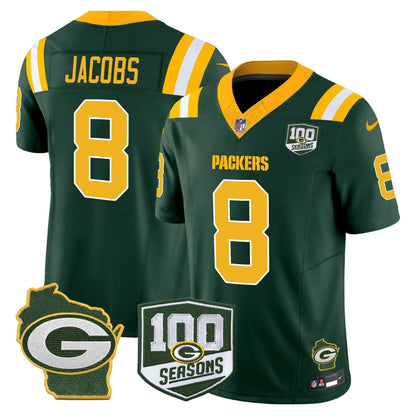 GB 100th Season & Home Patch Vapor Limited Jersey