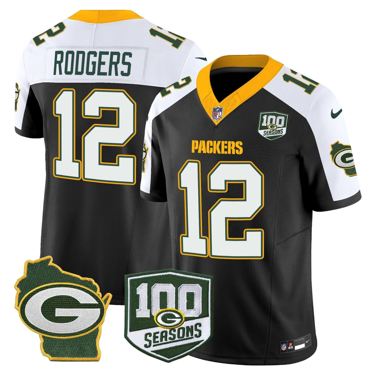 GB 100th Season & Home Patch Vapor Limited Jersey
