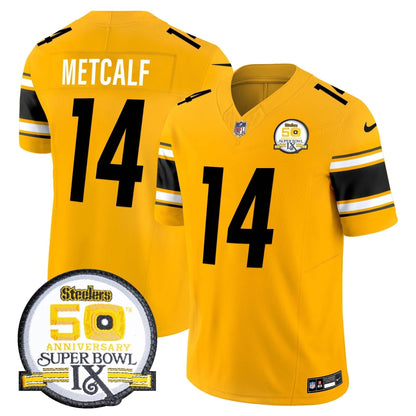 PIT 50th Anniversary Of Super Bowl IX Patch Vapor Limited Jersey