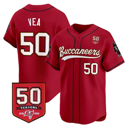 TB 50th Season Patch Vapor Baseball Jersey - All Stitched