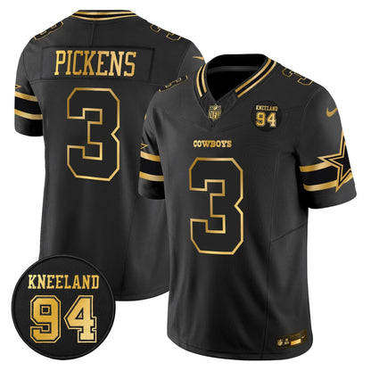 DAL #94 Marshawn Kneeland Memorial Patch Gold Vapor Limited Jersey