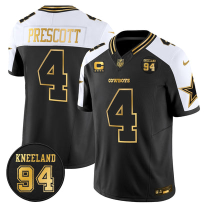 DAL #94 Marshawn Kneeland Memorial Patch Gold Vapor Limited Jersey