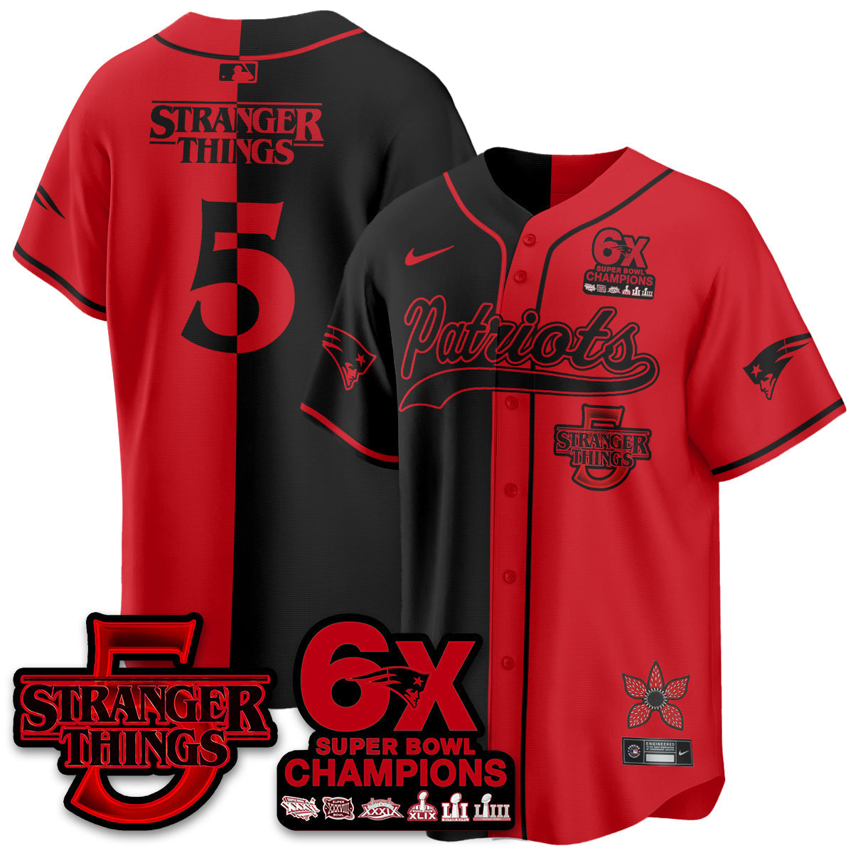 NE Stranger Things Vapor Limited Baseball Jersey - All Stitched