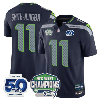 SEA 50th & NFC West Champions Patch Vapor Limited Jersey