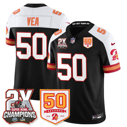 TB 2-Time Champions Patch Throwback Vapor Limited Jersey