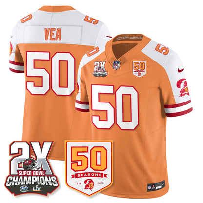 TB 2-Time Champions Patch Throwback Vapor Limited Jersey