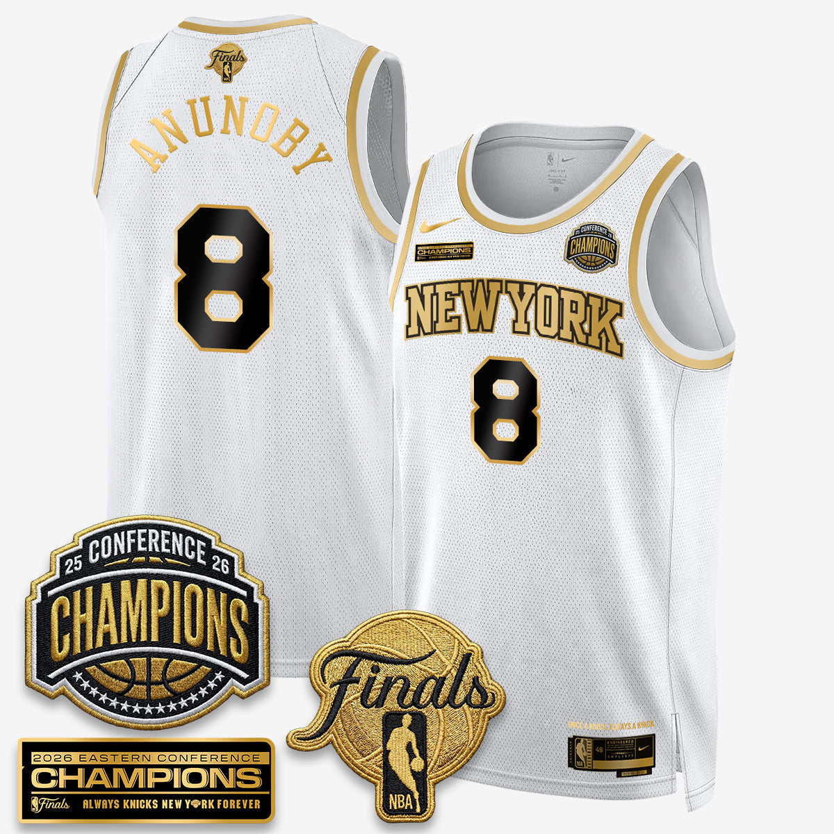NYK 2026 NBA Eastern Conference Champions Black Gold Edition Jersey - Stitched (Tiktok)