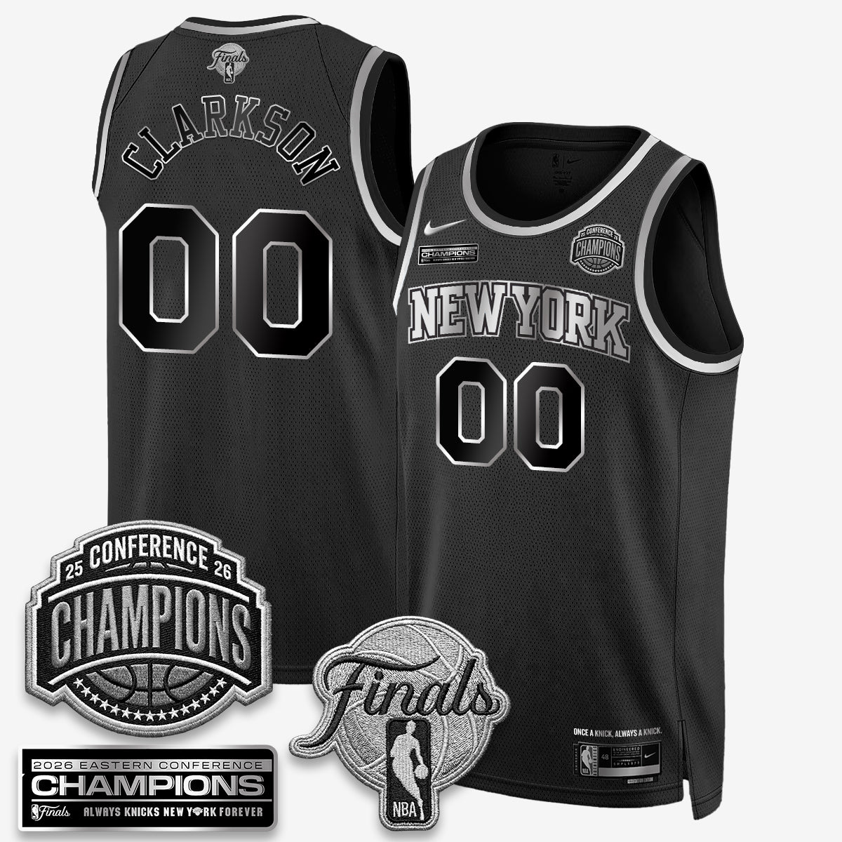 NYK 2026 NBA Eastern Conference Champions Black Gold Edition Jersey - Stitched (Tiktok)