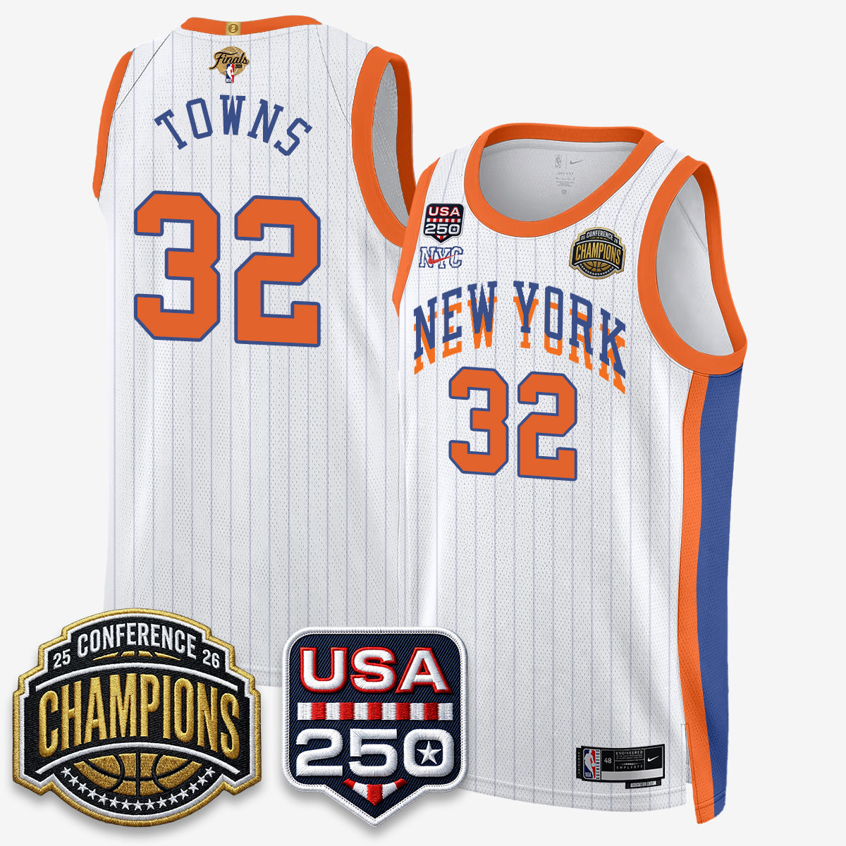 NYK 2026 NBA Eastern Conference Champions City Cream Edition Jersey V2- Stitched