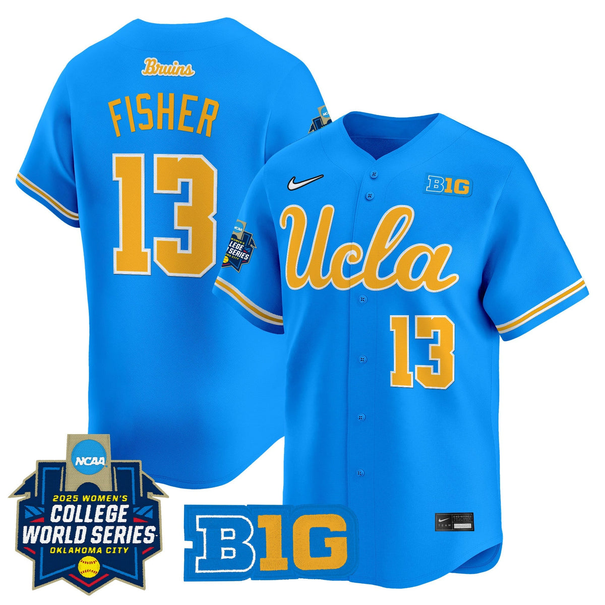 Men's size - UCLA Bruins Softball 2025 World Series (WCWS) Vapor Premier Limited Jersey - All Stitched