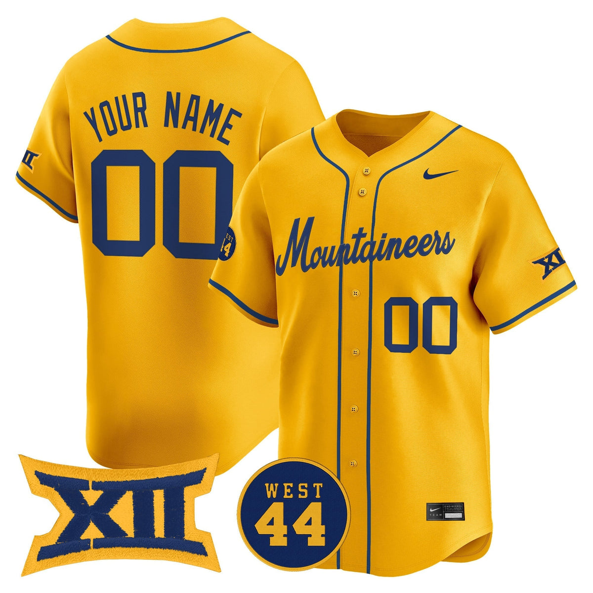 West Virginia Mountaineers 2025 Vapor Premier Limited Custom Jersey - All Stitched
