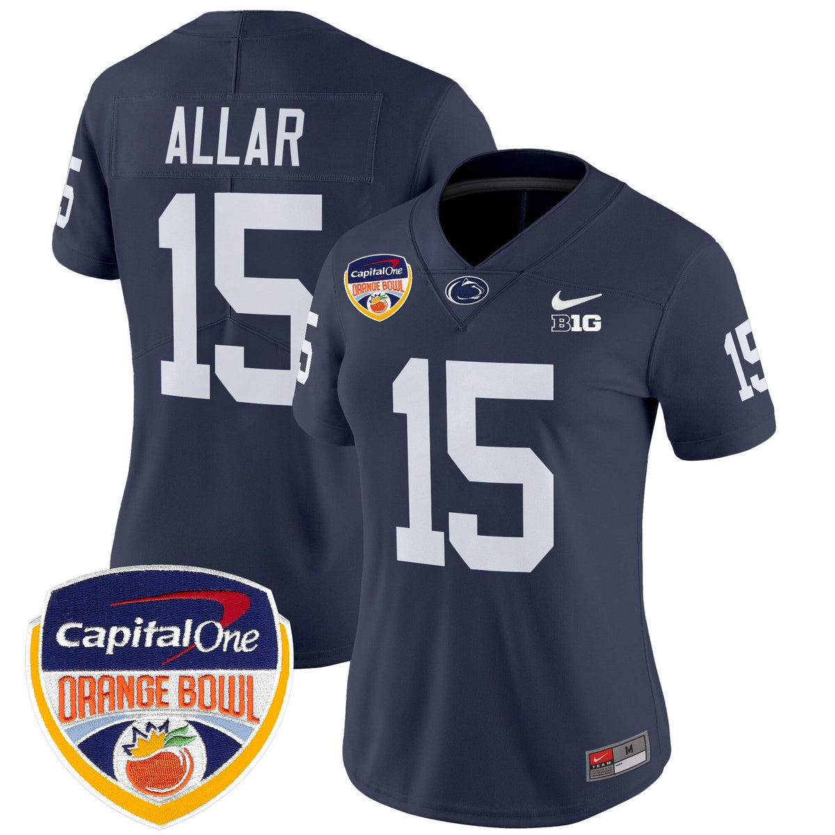 Women's Penn State Nittany Lions Orange Bowl Patch Vapor Limited Jersey V2 - All Stitched