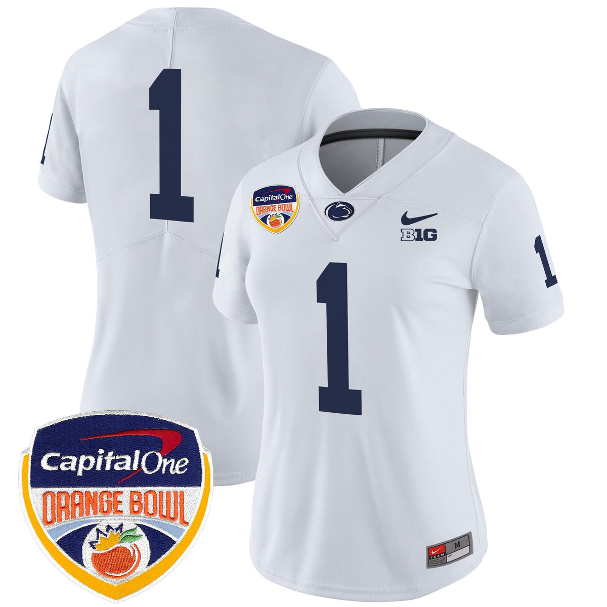 Women's Penn State Nittany Lions Orange Bowl Patch Vapor Limited Jersey V2 - All Stitched