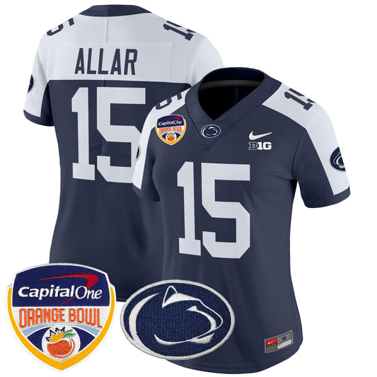 Women's Penn State Nittany Lions Orange Bowl Patch Vapor Limited Jersey V2 - All Stitched