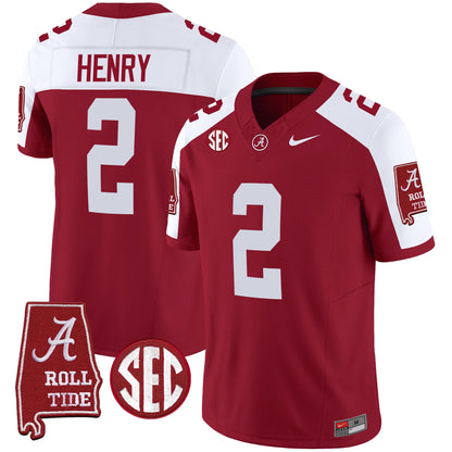 Men's Alabama Crimson Tide Vapor Limited Jersey V3 - Alabama Map - All Stitched