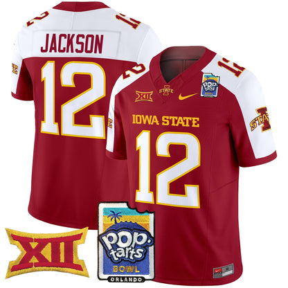 Men's Iowa State Cyclones 2025 PopTarts Bowl Patch Vapor Limited Jersey - All Stitched