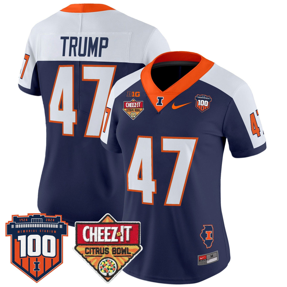 Women's Illinois Fighting Illini 2025 Cheez-It Citrus Bowl Patch Vapor Limited Jersey - All Stitched