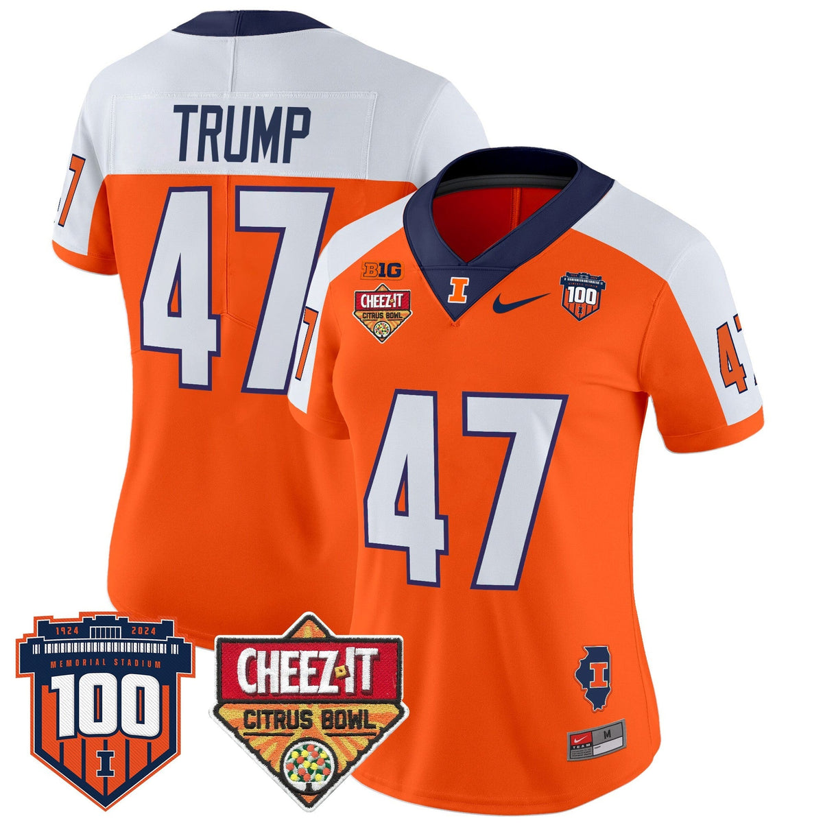 Women's Illinois Fighting Illini 2025 Cheez-It Citrus Bowl Patch Vapor Limited Jersey - All Stitched