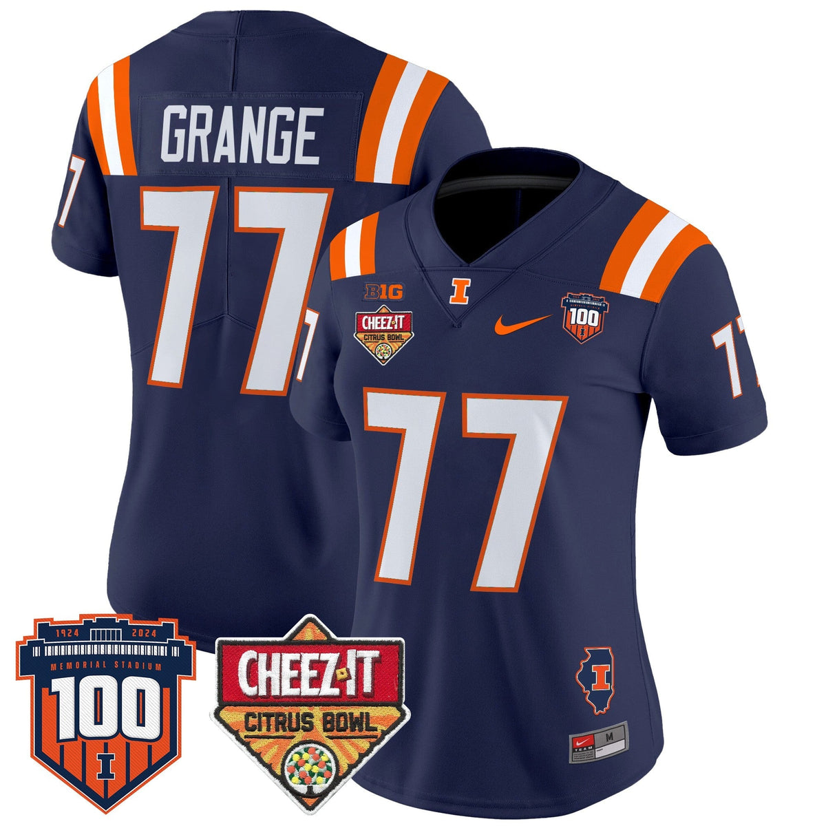 Women's Illinois Fighting Illini 2025 Cheez-It Citrus Bowl Patch Vapor Limited Jersey - All Stitched