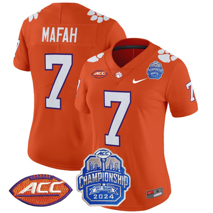 Women's Clemson Tigers 2024 ACC Championship Patch Vapor Limited Jersey - All Stitched
