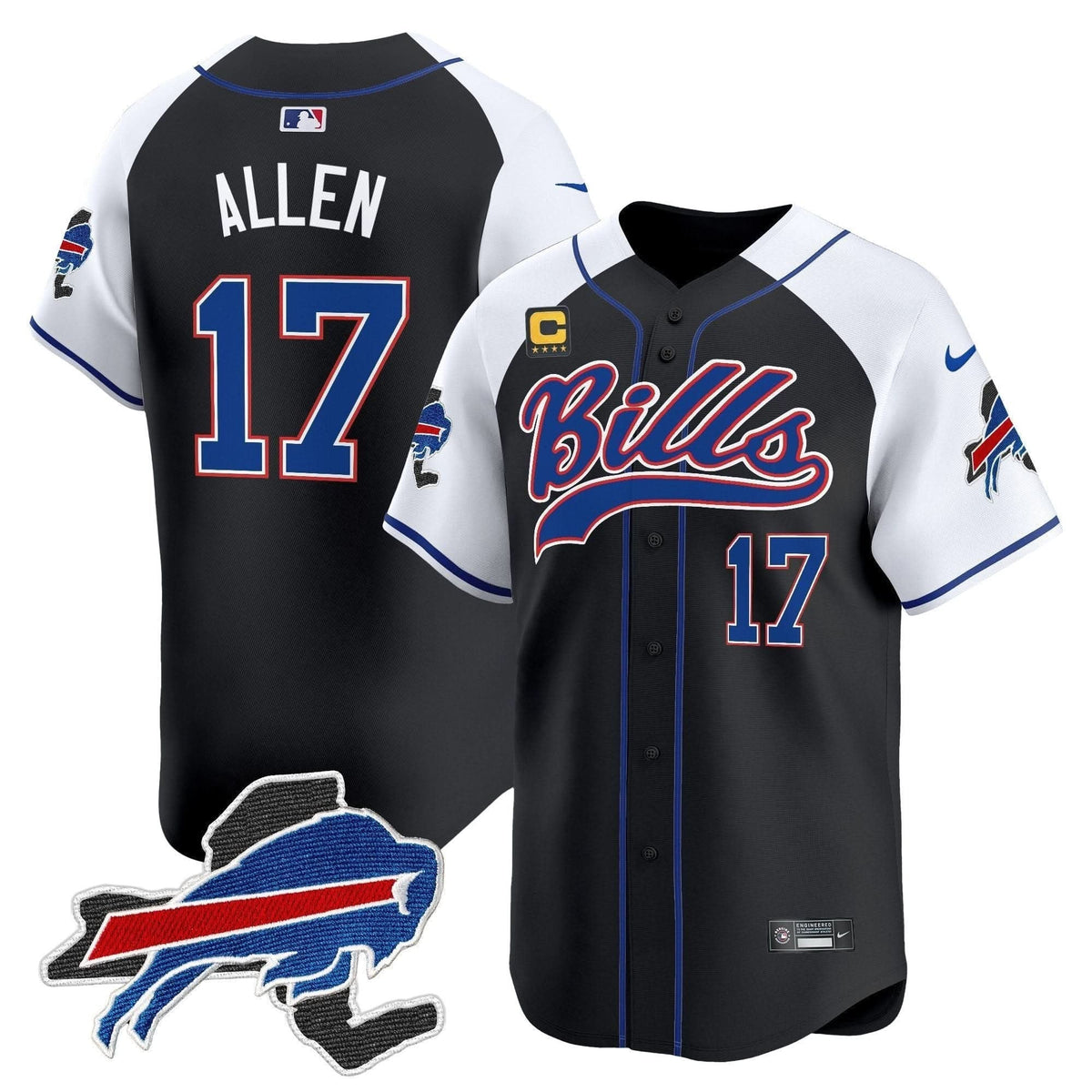 Buffalo Bills 2024 New York Patch Vapor Baseball Jersey - All Stitched