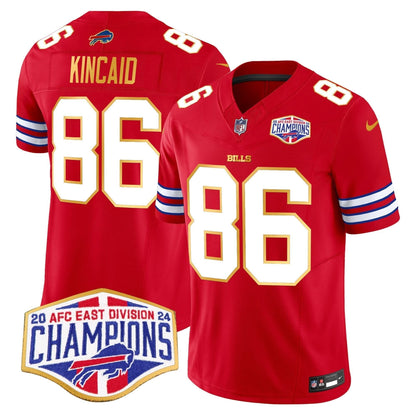 Bills 2024 AFC East Division Champions Gold Trim Vapor Limited Jersey - All Stitched