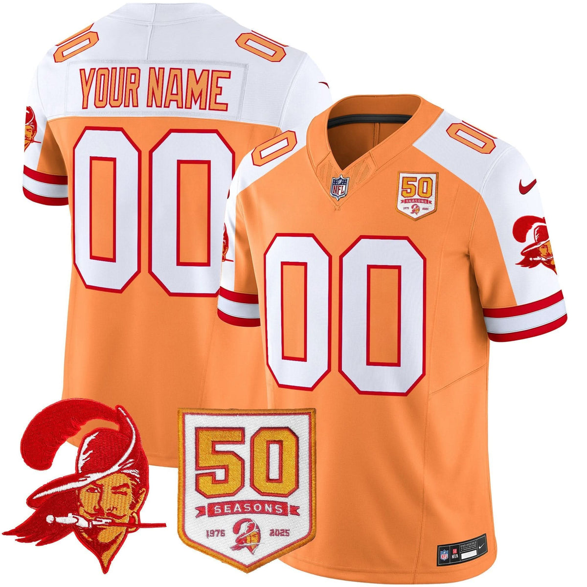 Custom Name/Gender Tampa Bay Buccaneers '76 Vapor Limited Jersey - All Stitched