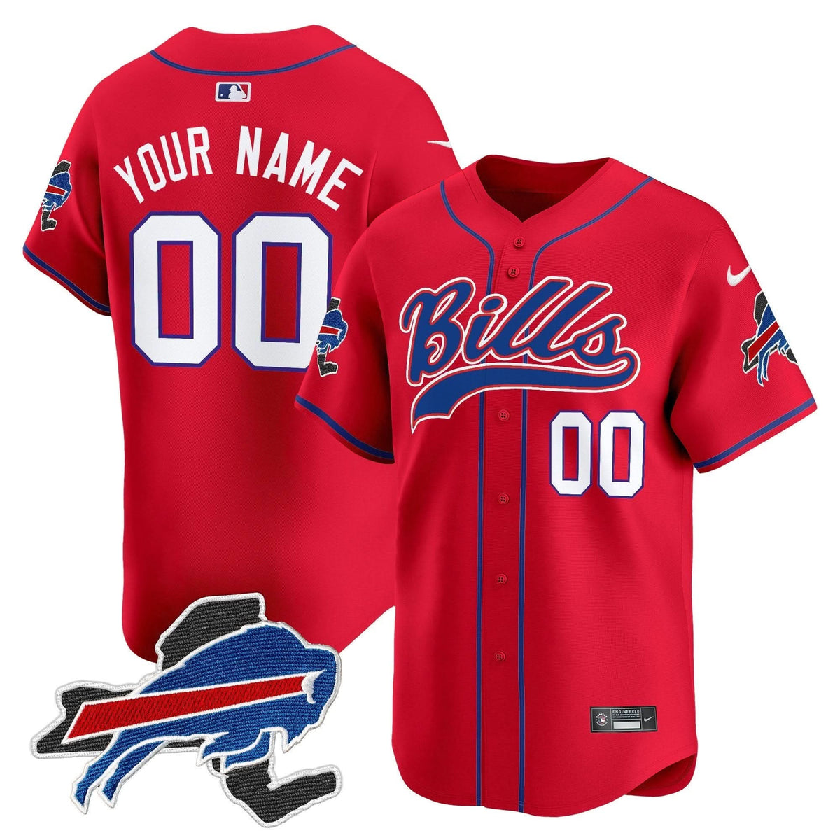 Buffalo Bills 2024 New York Patch Vapor Baseball Custom Jersey - All Stitched